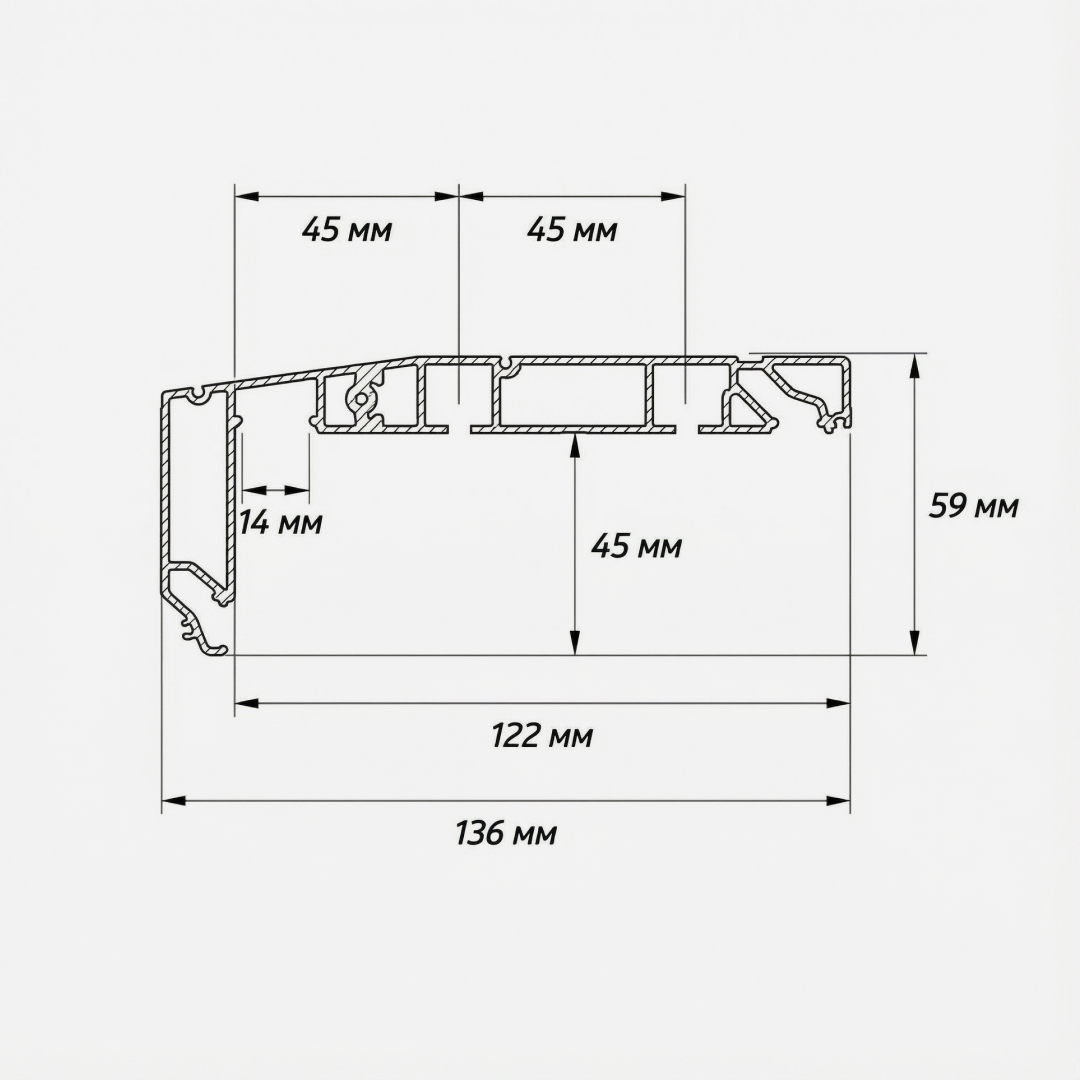 Гардина Flexy BORZZ KARNIZ (ПФ 8845) 2-х рядная с боковой заправкой Белый (2,2м) 2