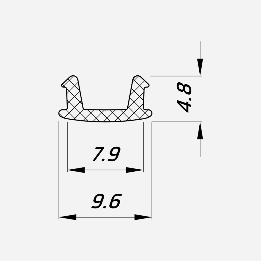 Вставка разделительная Flexy заглушка PVC 8 Черный 200 м/уп 2